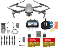 DJI Mavic 2 Zoom with DJI Smart Controller Drone Collapsible Quadcopter Bundle with 2X 128GB SD Card Supports 4K Video, Landing Pad