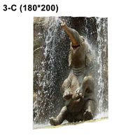 Ultra Soft Indoor Modern Floor Carpet Anti-Slip Provides Protection Colorful Elephant Pattern Bathroom Shower Curtain Pedestal Rug Lid Toilet Cover Bath Mat Set 3# C