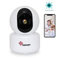 PTZ Home Dome Security Camera,SANAN Surveillance Wireless IP Camera with Night Vision/Two-Way Audio, Intelligent Tracking WiFi ONVIF Camera for Pet Baby for Computer,Android, iOS App