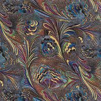 Marbled Peacock Feathers Glossy Gift Wrap Flat Sheet - 24" x 6'
