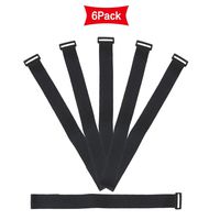 6 Pack Black -2"x 20"Hook and Loop Fastening Cable Straps,Reusable Cinch Straps,Durable Multipurpose Securing Straps, Nylon Cable Straps and Cable Ties to keep organized and tidy in place.