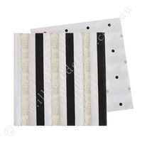 Illume Partyware Celebrate Happiness Silver & Black, Stripe & Spots Napkin - Pack of 20