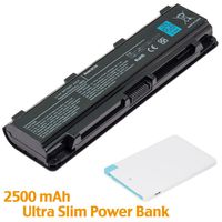 BattpitTM Laptop/Notebook Battery Replacement for Toshiba PA5121U-1BRS (4400 mAh / 48Wh) with 2500mAh Power Bank/External Battery for Micro USB & USB Type C.