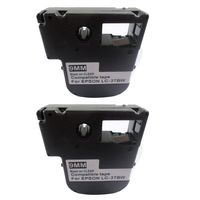 NEOUZA 2PK Compatible for Epson Labelworks Label Tape Cartridge Width 9mm 3/8" (Black on Clear LC-3TBW9 LK-3TBW)