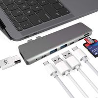 XVZ USB C Hub Adapter, 7-in-1 USB Type c 4K 60Hz multiport Adapter Compatible with MacBook Pro 2019/2018/2017/2016, MacBook Air 2019/2018