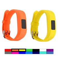 Dunfire Replacement Wristbands and Clip Cases for Garmin Vivofit 3 and Vivofit JR, Large Size and Small Size Bands, One Size Clip Case (2PCS - Orange&Yellow, Large)