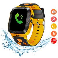 Kids Smartwatch with GPS Tracker IP67 Waterproof Smart Watch for Kids, Toddlers Phone Watch with Alarm Clocks (Black and Orange)
