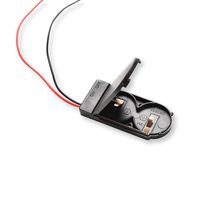 Conwork 2 x 3V CR2032 Spring Clip Black Plastic Button Cell Coin Battery Holder Case with ON-OFF Switch 6 Inch Wire Lead (2-Pack)
