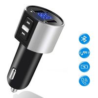 Xubox Bluetooth FM Transmitter for Car, Wireless Bluetooth FM Radio Transmitter Adapter Car Kit with Hands-Free Calling, 2 Ports USB Charger, MP3 Player Audio Receiver Support U-disk Music Playing