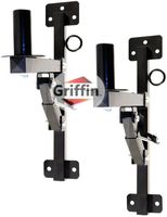 Premium PA Speakers Wall Mount Brackets By Griffin | Set Of 2 Professional All Steel Audio Speaker Holders | With Securing Locking Pin & 3 Horizontal Level Tilt Adjustments | 180 Lbs Weight Capacity