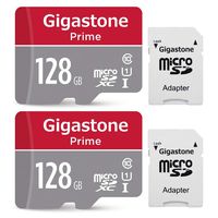 Gigastone 128GB 2-Pack Micro SD Card with Adapter, U1 C10 Class 10, Full HD available, Micro SDXC UHS-I Memory Card