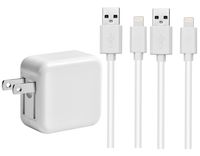 Charger 12W 2.4A Charger USB Wall Portable Travel Plug and 2 Pack 3FT Cable for iPad 4/Mini/Air/Pro, iPod，iPhone X/8/8Plus/7/7Plus/6s/6sPlus/6/6Plus/SE/5s/5