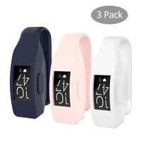 Seltureone (3 Pack) Solid Color Silicone Clips with Steel Sheet Compatible for Fitbit Inspire/Fitbit Inspire HR/Fitbit Ace 2 Fitness Tracker, Fitbit Inspire Accessory Clip- (Navy+White+ Sand Pink)