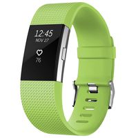 SKYLET for Fitbit Charge 2 Bands, Replacement Bands for Fitbit Charge 2 Bracelet Solid Colors with Secure Watch Clasp (No Tracker) [Small, Lime Green]