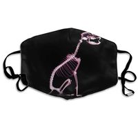 Mr.Roadman Unisex Mouth Mask Cool Skeletons Dogs Pattern Polyester Anti-dust Masks Washed Reusable Face Mask for Outdoor Cycling