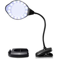 Joypea Magnifying Glass Lamp,2X-4X Magnifier LED Light with Clip and Flexible Neck,Magnifying Lamp USB Powered,Perfect for Reading,Hobbies,Task Crafts or Workbench-Black