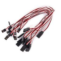 10Pcs 3 Terminal Male to Female Servo Extension Lead Wire Cable 300mm Red White Black for RC Airplane (10Pcs)