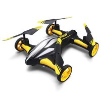 JJRC H23 Drone Flying Cars Quadcopter Air-Ground Dual Mode Remote Control Car with 360°Rolling, Speed Switch, LED Lights, Headless Mode, One Key Return, Low-Voltage Alarm Function (Yellow)