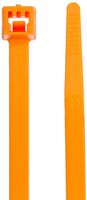 Standard Fluorescent Cable Tie, 50lbs Tensile Strength, 1-3/4" Bundle Diameter, 0.187" Width, 7.5" Length, Orange