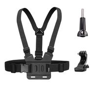 Chest Mount Harness Strap for Gopro Hero 6 5 4 3 3+ Session Black+Aluminum Thumbscrew +J-Hook- Fully Adjustable Strap Size - Perfect for Most Sports