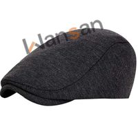 Wansan Men's Newsboy Gatsby Cabbie Hats Cotton Adjustable Driving Winter Hat Deep Grey
