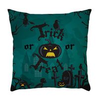 Bosji (17.72" x 17.72") Throw Pillowcase,Halloween Decoration Bat Witch Pumpkin Pillow Covers Holiday Home Decor Linen Printed Zipper Sofa Pillow Case