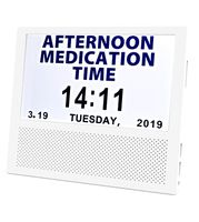 [SANTEK] SAC0700 Digital Medicine Clock and Photo Frame Medication Reminders with 8 Alarm Options Calendar 7inch 1024x600 IPS Clear Display Large Letters - White
