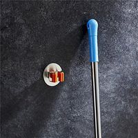 elegantstunning Mop Broom Holder, Stainless Steel Bathroom Kitchen 3M Self Adhesive Rack, Home Organizer Tools Round Single Head