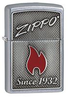 Zippo and Flame Vintage Street Chrome Lighter