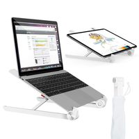 Laptop Stand, MiiKARE Portable Laptop Stand Adjustable Eye-Level Ergonomic Laptop Riser Foldable Desktop Stand Holder for MacBook Notebook Computer Tablet Thinkpad (White)