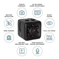 Dongdongole SQ11 Sports Camera Black HD Photograph Night Vision Sports Camera 1280 x 960 Dome Cameras (with USB Cable Charging)