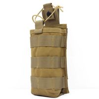 ROCOTACTICAL Tactical Radio Pouch - 1000D Nylon Tactical Molle Two Way Radios Holder Case For Walkie Talkies (TAN)