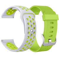 SKYLET for Fitbit Blaze Bands, 2 Pack Breathable Silicone Replacement Wristband for Fitbit Blaze Bracelet (No Tracker, No Frame)[2PC: Silver-Yellow&Lime]