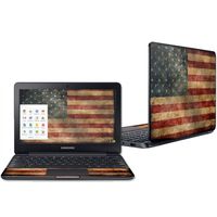 Mightyskins Skin Compatible with Samsung Chromebook 3 11.6" - Vintage Flag | Protective, Durable, and Unique Vinyl Decal Wrap Cover | Easy to Apply, Remove, and Change Styles | Made in The USA