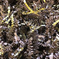 Black Cat Avenue 1 LB Brown & Gold Crinkle Cut Paper Shred Filler for Gift Wrap and Basket Filler
