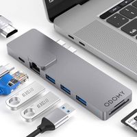 USB C Hub for MacBook Pro 2019 to 2016,8-in-1 Multiport Adapter Docking Station,Thunderbolt 3 Adaptors 4K Hdmi MacBook Air Dongle SD TF Card Reader