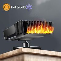 MASO 12/24V 2 in 1 Portable Car Heater,Car Defroster,Hot & Cold Wind Car Cooling Fan with Plug in Cigarette Lighter