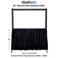 Visual Apex Projector Screen Black Presentation Screen Skirt Drape Kit (EL) 60" high - Extended Length Presentation Screen Skirt Kit (Screen not Included) for use with Screen and Extension Legs.
