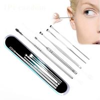 Ear Wax Removal, Voberry® 5Pcs/Set Ear Picks Earwax Removal Care Kit, Stainless Steel Ear Cleaning Tool with Storage Box (Silver)