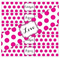 24 Large Dots Waterproof Water Bottle Stickers | Celebrate, Love, Forever | 8 of Each Phrase (Magenta)