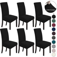 NORTHERN BROTHERS Dining Chair Covers Stretch Chair Covers Parsons Chair Slipcover Chair Covers for Dining Room Set of 6,Black