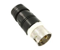 Leviton CS8265C 50Amp, 250V AC, Non-NEMA, 2P, 3W, Black & White Locking Plug, Industrial Grade, Grounding, California-Style(CS) - Black-White