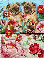 Punch Studio Glitter & Gem Embellished Mini Pocket Notepad - Garden Pugs 64547