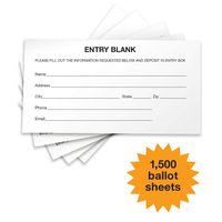 1500 Entry Forms - Includes 15 Blank Raffle Ticket Pads - Perfect for Contest Entry Forms, Raffles, Ballots, Giveaways, Leads, Drawings (White)