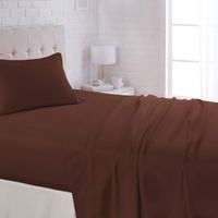 AmazonBasics Lightweight Super Soft Easy Care Microfiber Sheet Set with 16" Deep Pockets - Full, Chocolate