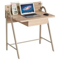 ProHT Small Computer Writing Desk with a Drawer, Compact Table/Laptop/PC/Study/Workstation Computer Office Desk for Small Place, CARB Certified (Oak&Ivory 05012A)