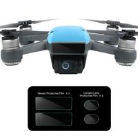 O'woda 4pcs/Set Glass Fiber Film Dustproof Protector: 2pcs Camera Lens Glass Film + 2pcs Drone Body Screen PET Film Protective for DJI Spark
