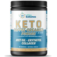 Catching Ketones Keto Coffee Creamer with MCT Oil, French Vanilla Creamer with Powdered Erythritol Sweetener-Monkfruit Sweeteners-Himalayan Salt & Hydrolyzed Collagen-Sugar Free Coffee Creamer Powder