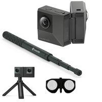 Insta360 EVO All-in-One Bundle: 180 3D + 360 Degree Action Video Camera with FlowState Stabilization + Invisible Selfie Stick, Headset and VR Ready (SD Card Sold Independently V30 microSDXC Required)