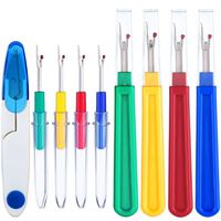 Seam Ripper Set of 9, KINGMAS Colorful 4 Big 4 Small Handy Stitch Ripper Sewing Tools with 1 Scissors for Opening Seams and Hems